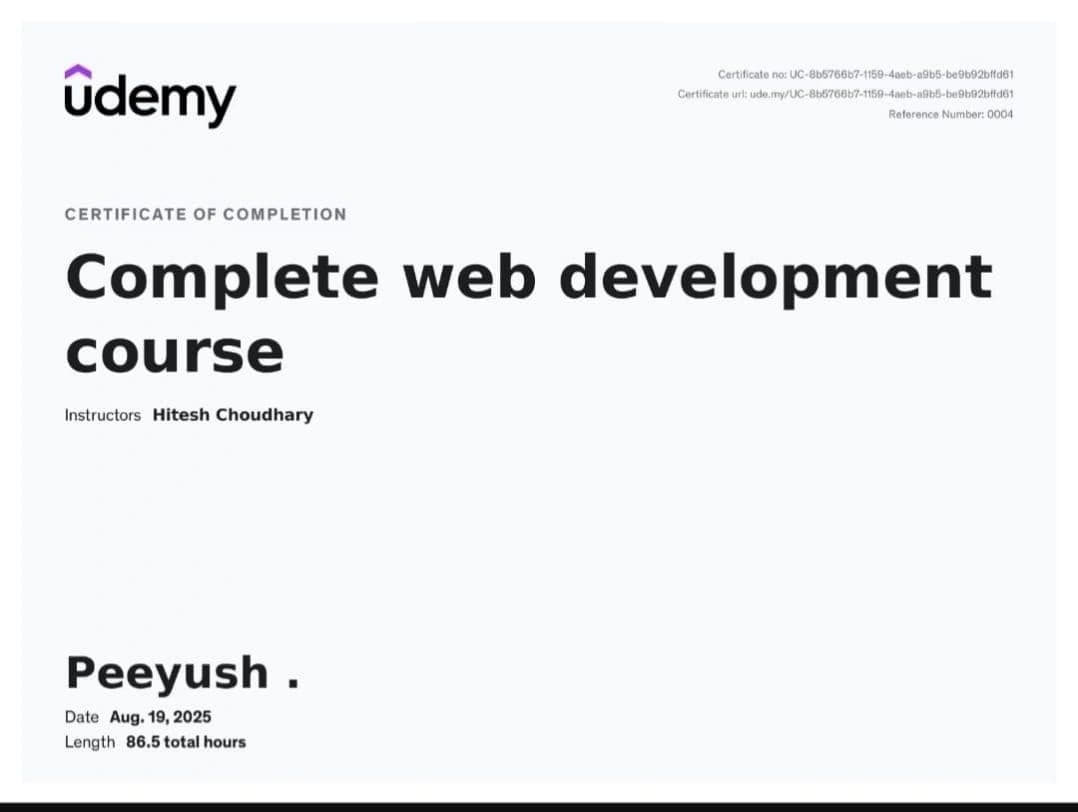 Complete Web Development Course